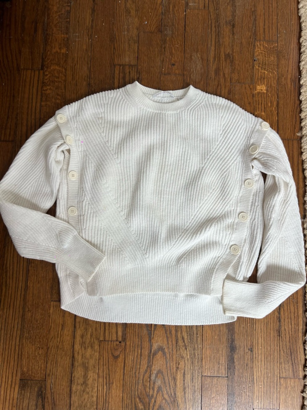 Helmut Lang Classic Cream Button-Detail Women’s Sweater